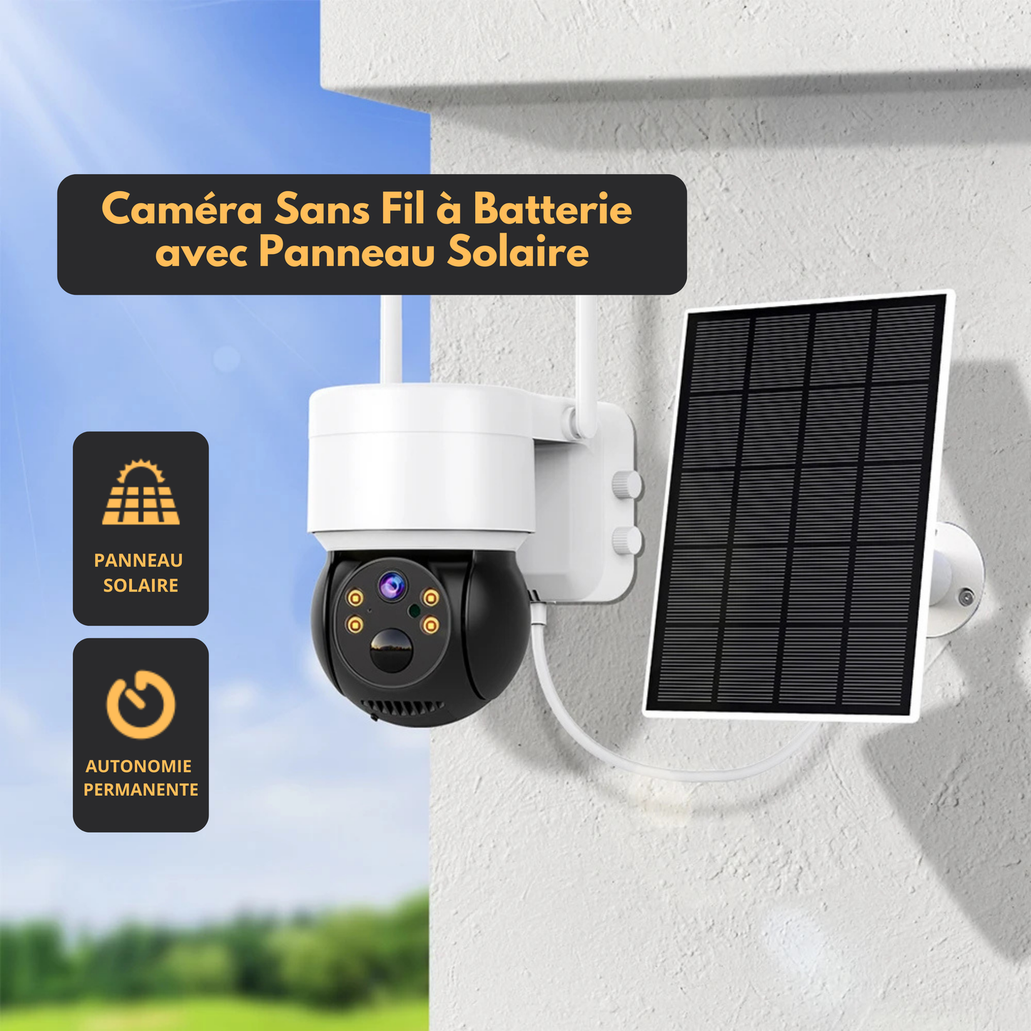 INTELGENIA™ - CAMÉRA SOLAIRE SURVEILLANCE WIFI FULL HD /BATTERIES AUTONOMES