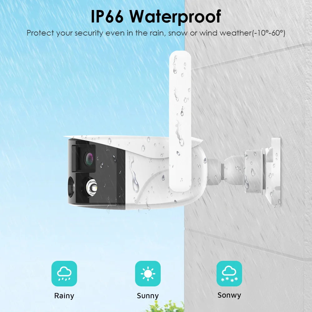CAMÉRA WIFI 4K - DOUBLE OBJECTIF 180° ET DÉTECTION AI