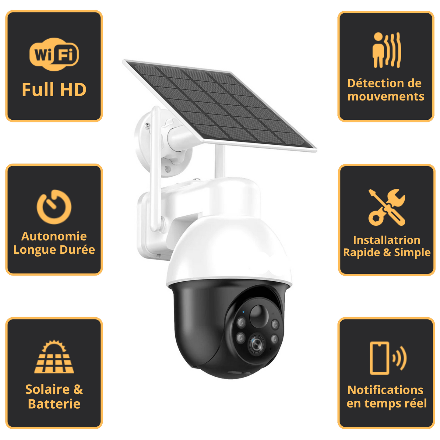 INTELGENIA™ - CAMÉRA SOLAIRE SURVEILLANCE WIFI FULL HD /BATTERIES AUTONOMES