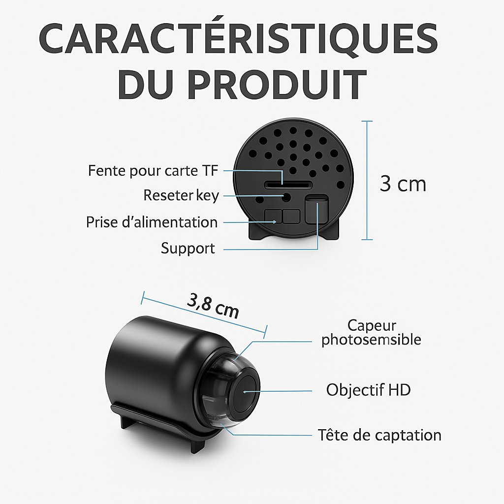 MICRO CAMÉRA HD SANS FIL AVEC VISION NOCTURNE