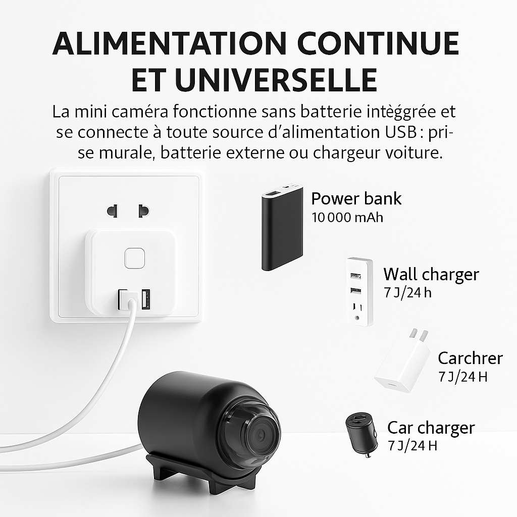 MICRO CAMÉRA HD SANS FIL AVEC VISION NOCTURNE
