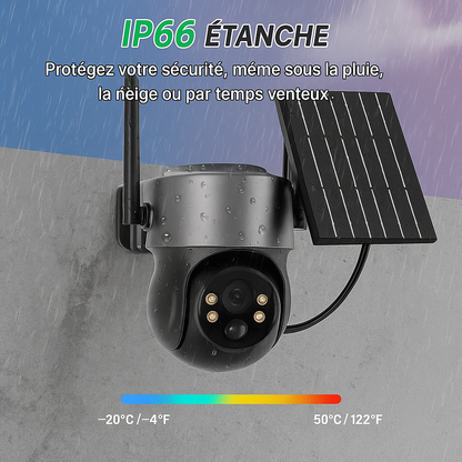 SolarCam™ | Caméra de Surveillance Solaire WiFi | Full HD, Vision Nocturne, Autonomie Longue Durée
