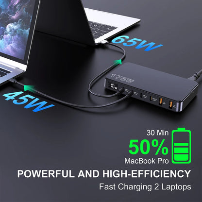 CHARGEUR USB-C 175W AVEC 6 PORTS (MACBOOK / IPHONE / SAMSUNG)