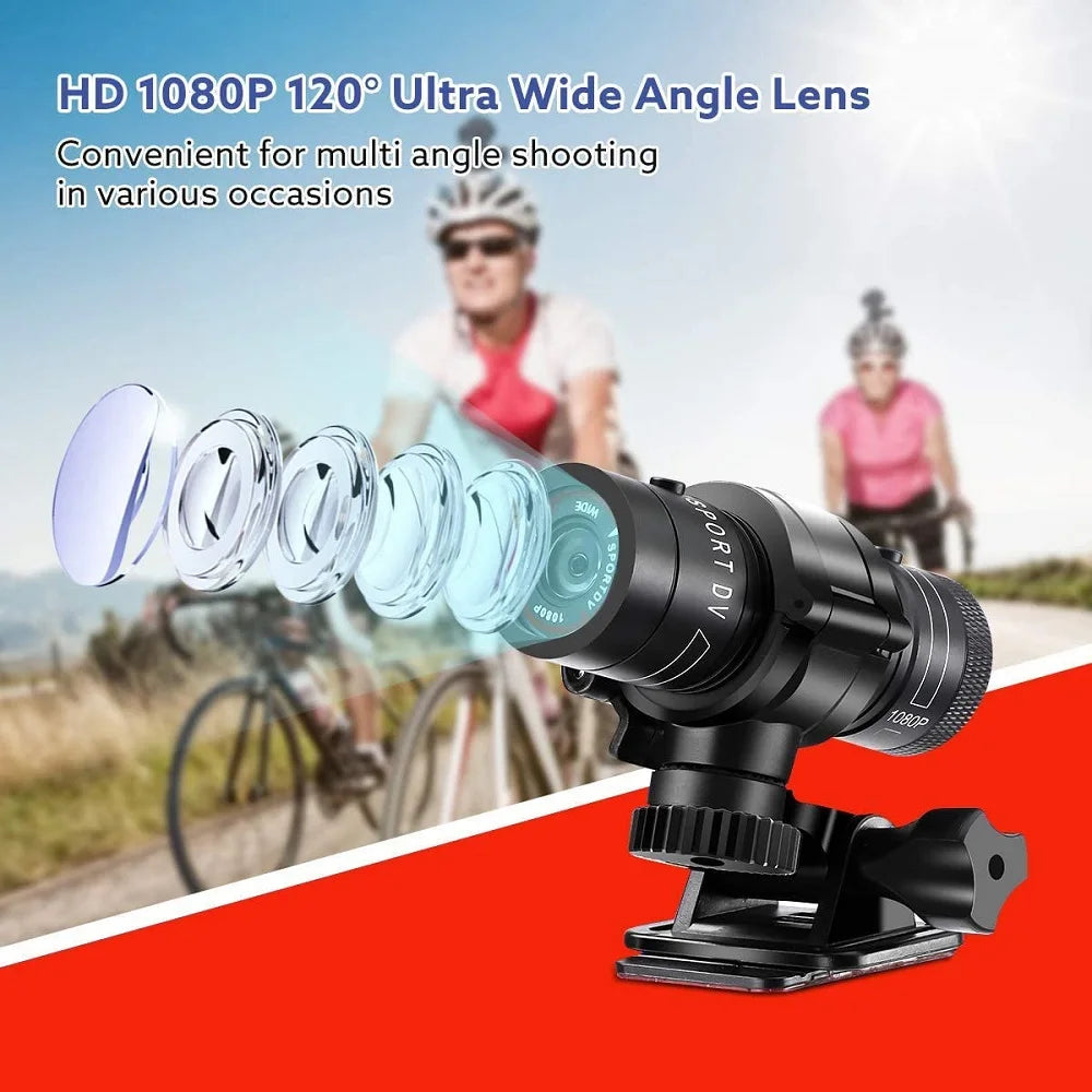 CAMÉRA SPORT ÉTANCHE 1080P POUR CASQUE OU GUIDON AVEC FIXATION ARMES