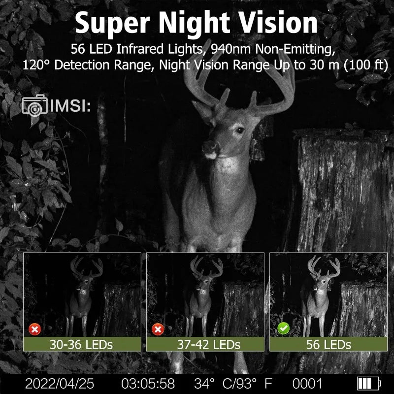 CAMÉRA SOLAIRE FULL HD 4K VISION NOCTURNE - SPORT & CHASSE