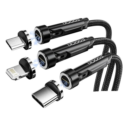 CÂBLE MAGNÉTIQUE MULTI-CHARGEURS ROTATIF USB