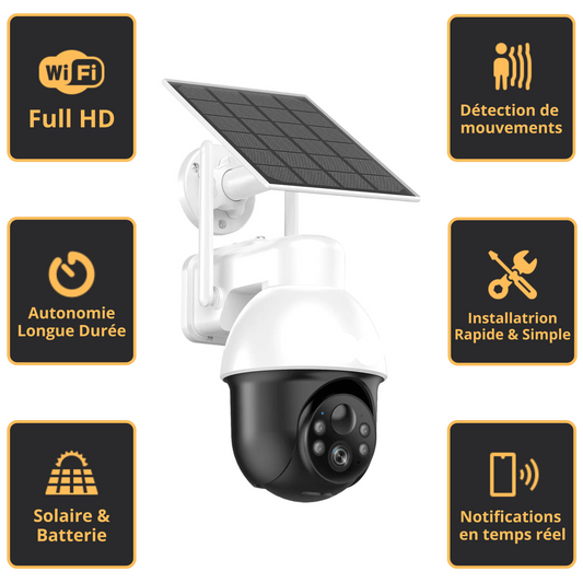 CAMÉRA SURVEILLANCE WIFI / FULL HD / SOLAIRE - BATTERIE